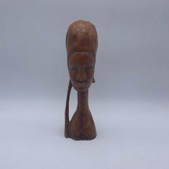 African Hardwood Woman Statue - Picture 1 of 11